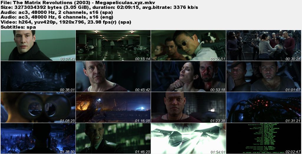 capturas pelicula Matrix Revoluciones latino