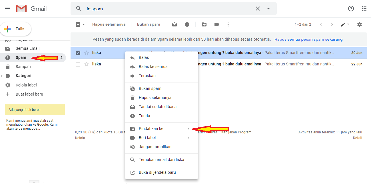 Cara Mengembalikan Pesan Email yang Terhapus di Gmail - Buku Ajaran SMA SMK