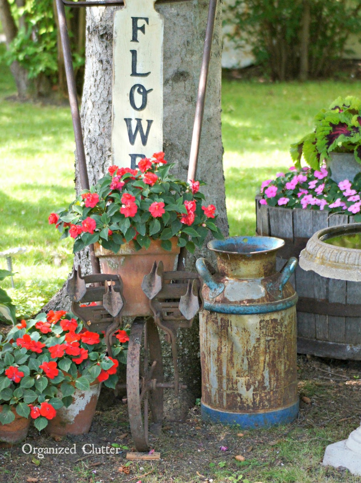 Decorating the Yard & Garden with Vintage Milk Cans Organized Clutter