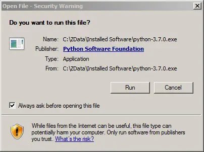 डाउनलोड पायथन 3.7.0 बटन पर क्लिक करें एक बार डाउनलोड पूरा होने के बाद, पायथन इनस्टॉल करने के लिए python-3.7.0.exe रन करें। अब “Install Now” पर क्लिक करें।