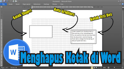 cara menghapus kotak di word
