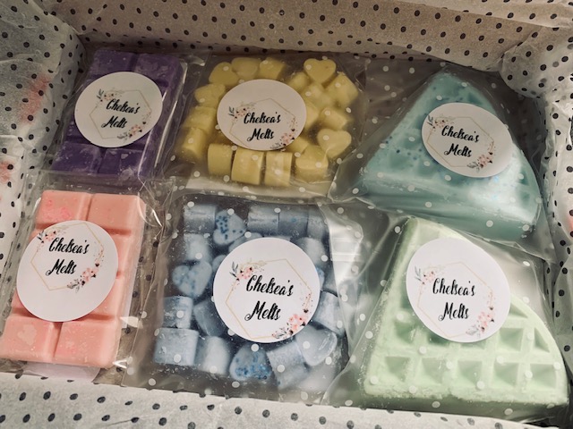 Wax Melt box containing different products