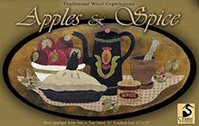 Apples & Spice Wool Applique Mat 12" x 22"