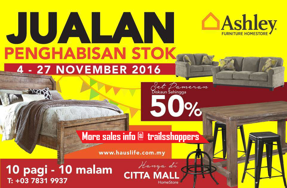 Ashley Furniture Stock Clearance Sale end 27 NOV 2016