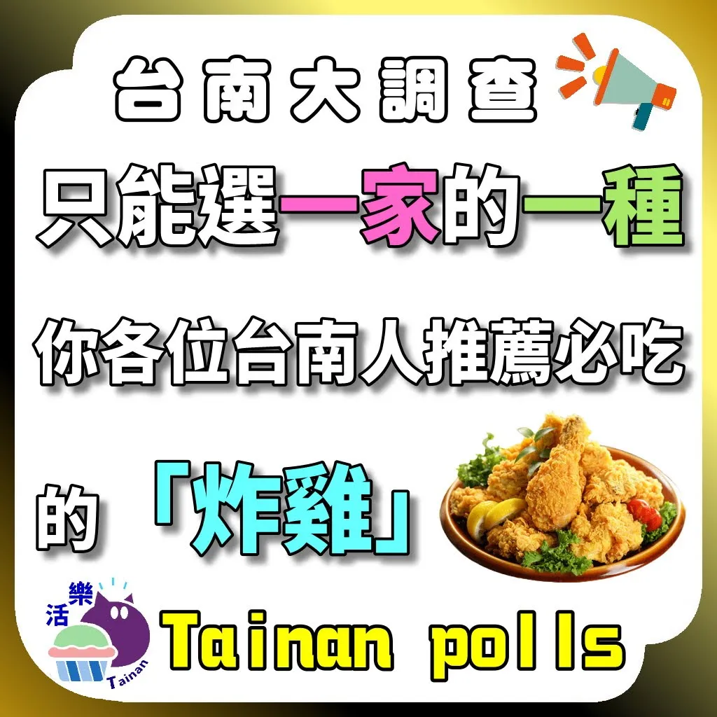 第一屆｜只能「選一家的一種炸雞」台南人推薦必吃炸雞｜台南大調查｜Tainan Polls