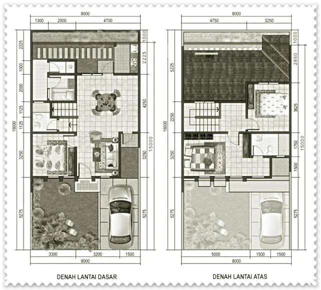 gambar sketsa rumah minimalis sederhana 2 lantai type 45