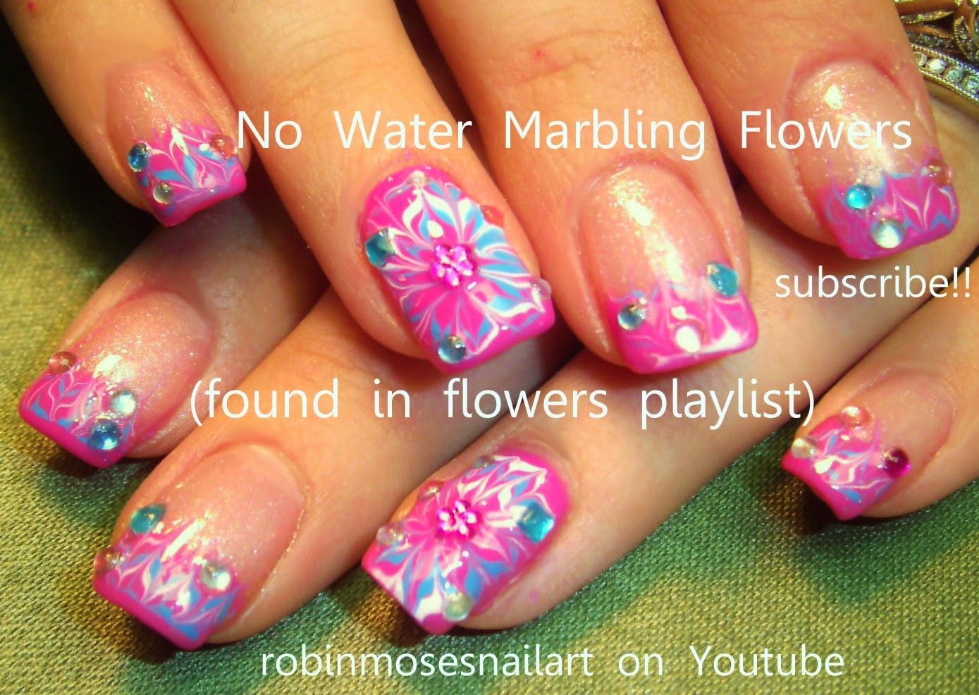 No-Water Marble Nail Design Using Plastic Wrap - wide 8