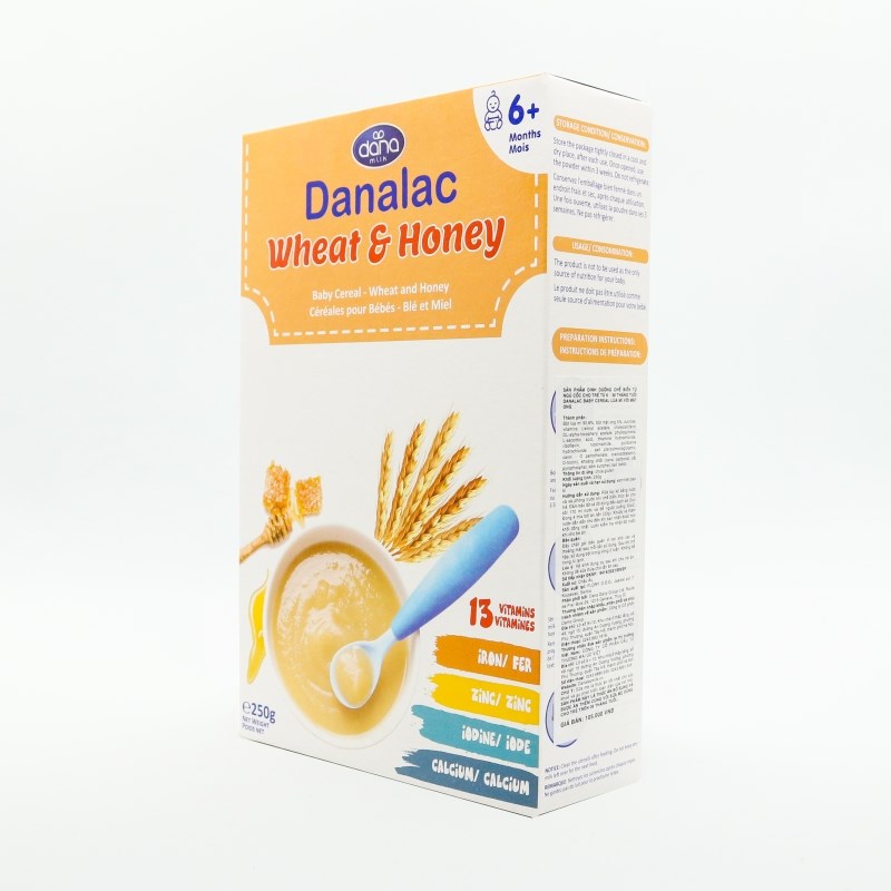 Bột Ăn Dặm DANALAC Vị Lúa Mì Và Mật Ong - Hộp 250g 5 13 6