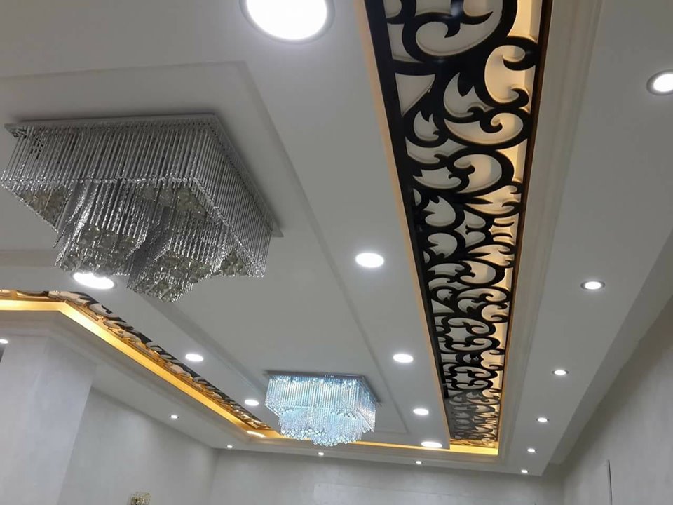 احدث تصميمات لاسقف جبس بورد وخشب مفرغ cnc جبس بورد