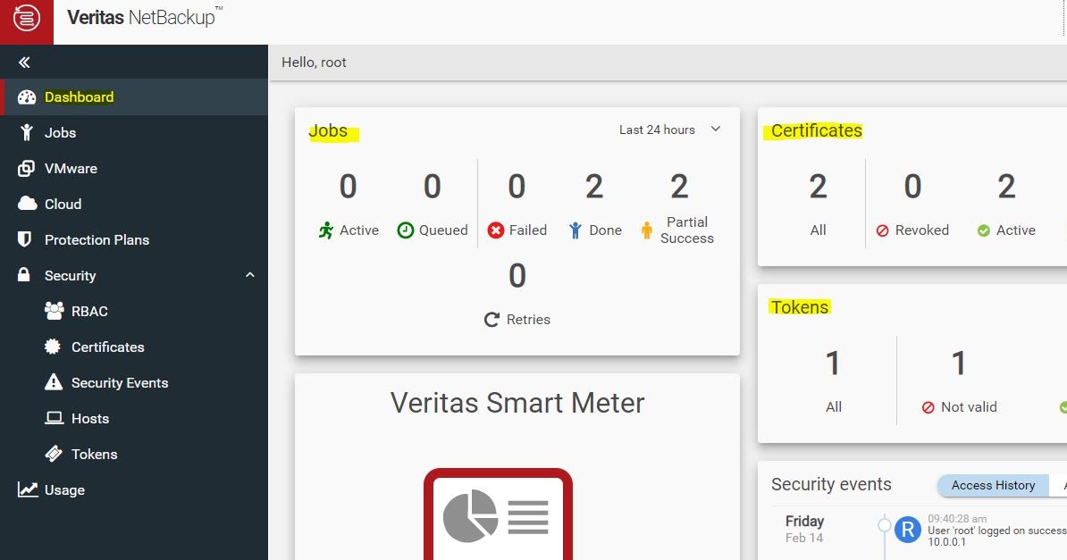 Remote Infrastructure Management Veritas NetBackup 8.1.2 WebUI