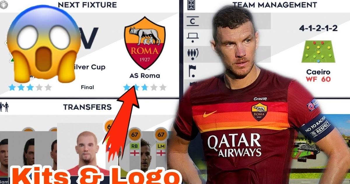 Dls As Roma 2021 Kits + Logo For Dream League Soccer
