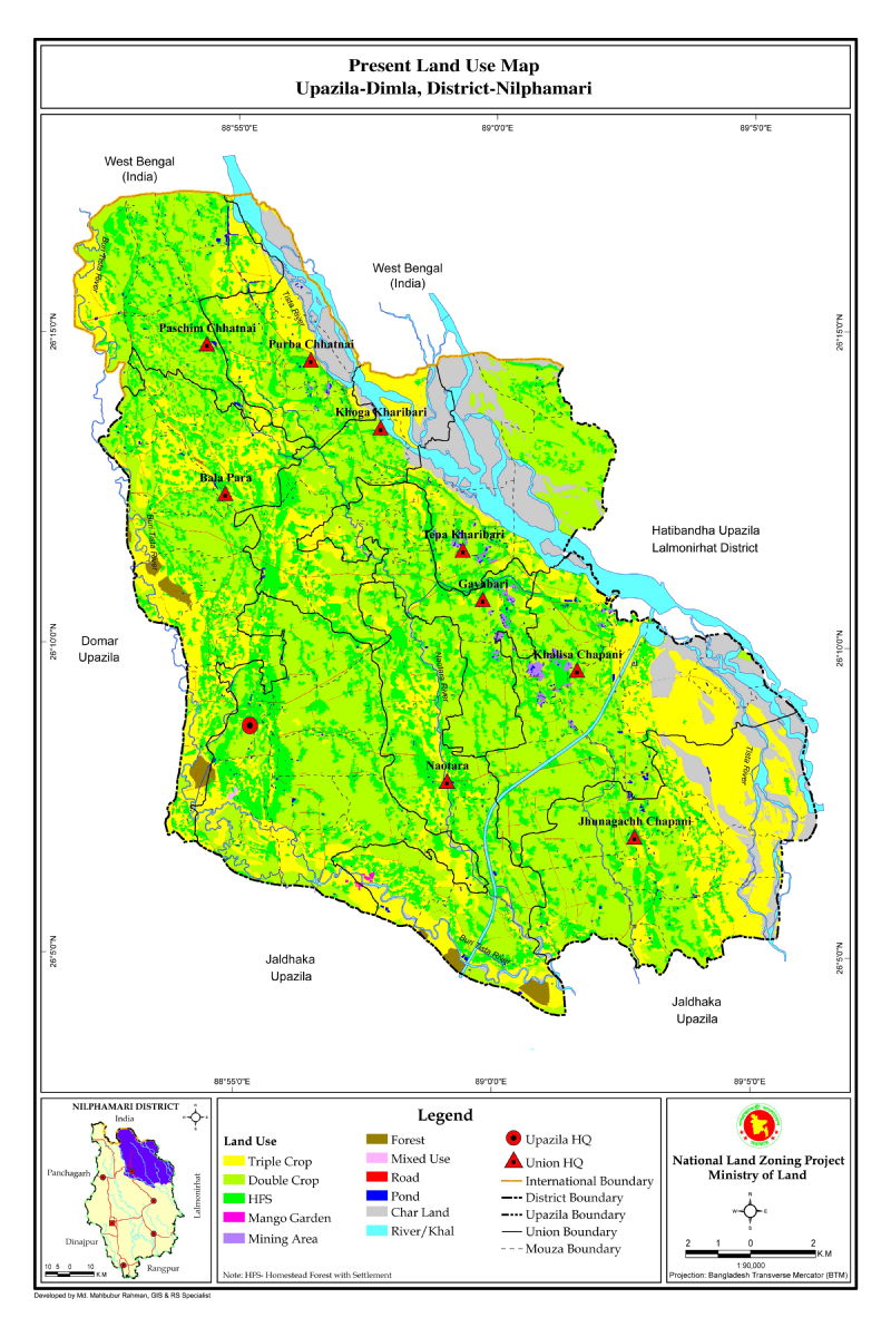 Dimla Upazila Mouza Map Nilphamari District Bangladesh