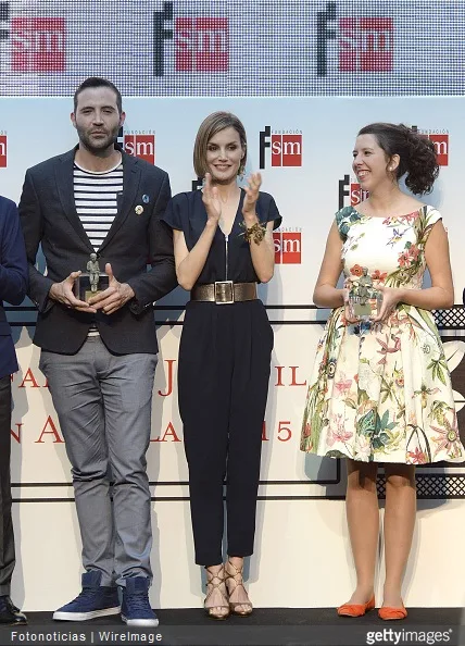 Queen Letizia of Spain attends the 'Barco de Vapor' and 'Gran Angular' children and youth literary awards at The Real Casa de Correos on April 21, 2015 in Madrid, Spain.