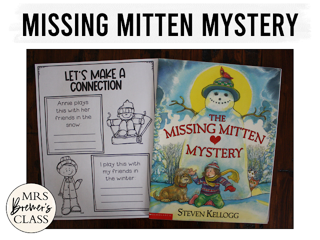 The Missing Mitten Mystery book study activities unit with Common Core aligned literacy companion activities & craftivity for Kindergarten & First Grade