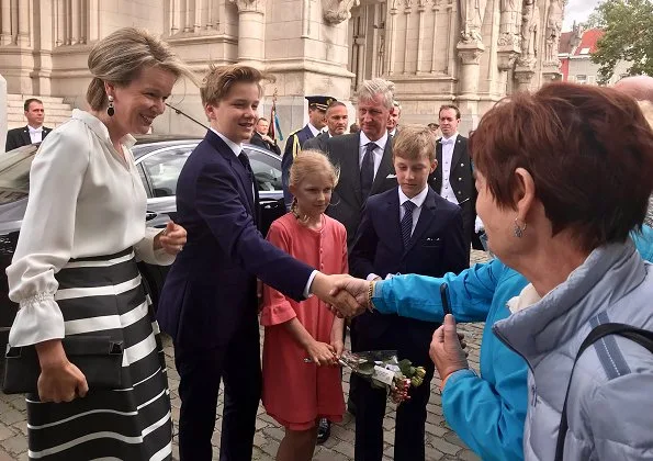 Queen Mathilde, Princesses Eleonore, Astrid, Elisabetta, Sibilla, Louisa Maria, Maria Laura, Margaretha of Liechtenstein and Elisabetta