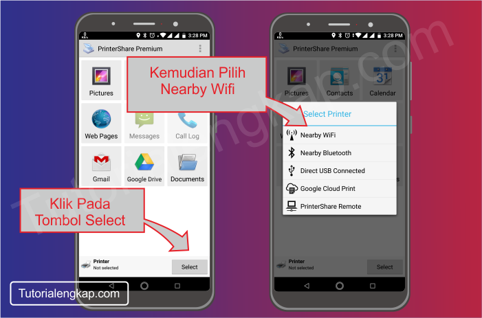 Tutorialengkap 6 Cara Print dari HP, hape, smartphone android ke printer canon, epson via wifi dan kabel otg