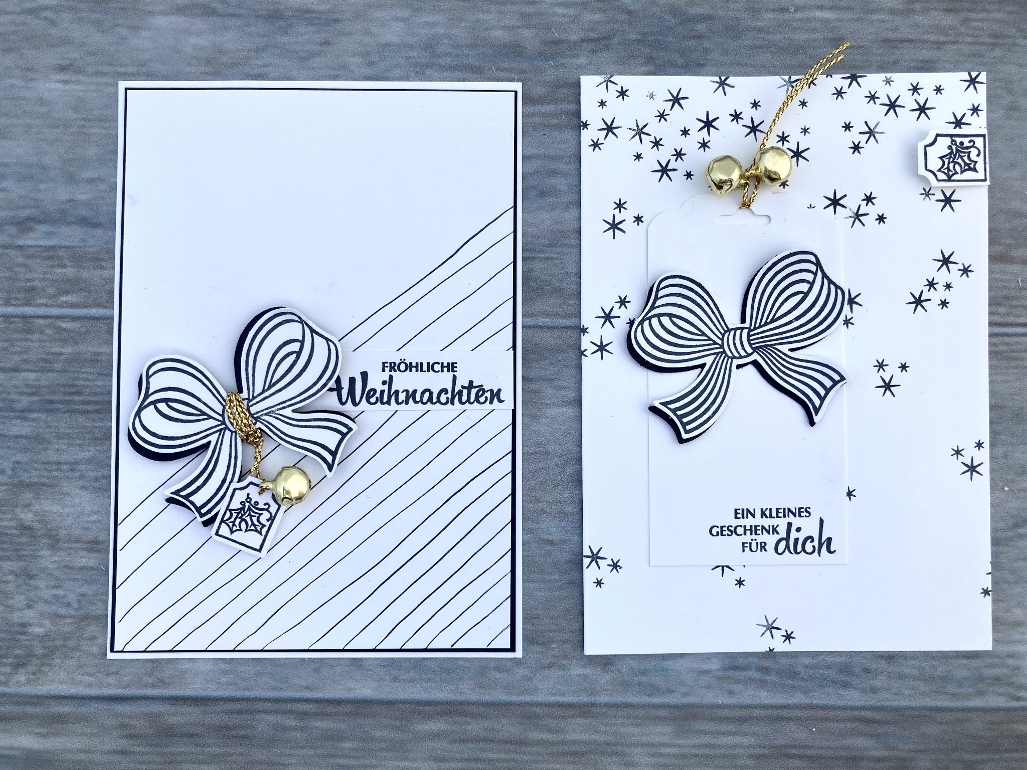 Stempel Tamtam: Weihnachtskarten in schwarz/weiß