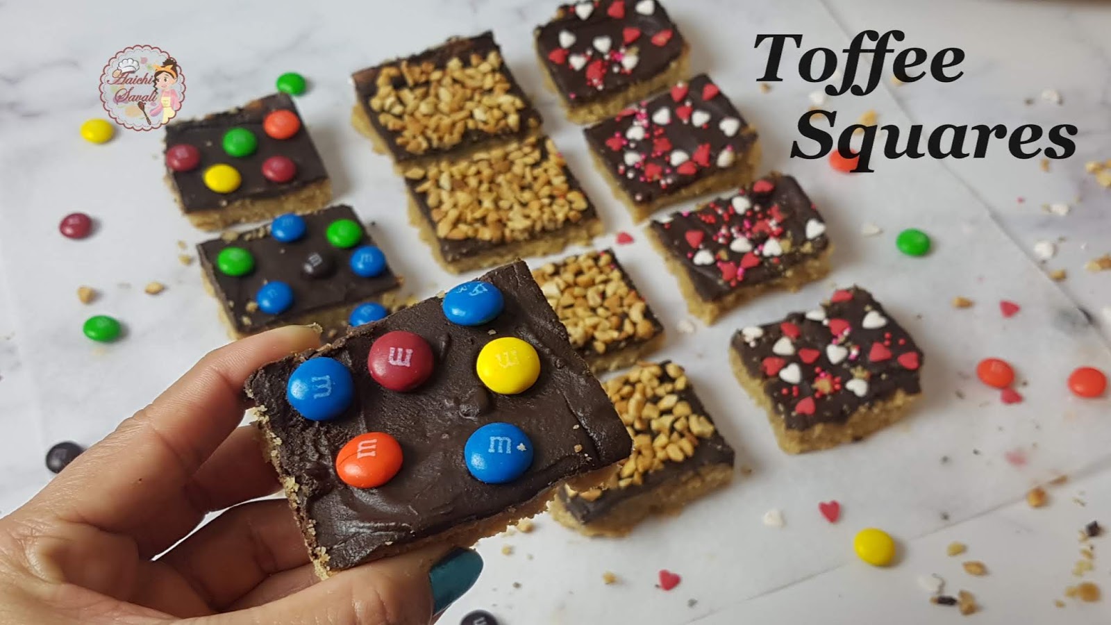 Valentine's Day Special Toffee Squares / Chocolate Toffee Bars