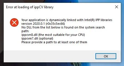 Error at loading of ippcv library. Ошибка при запуске фотошопа 2021. Error at loading of ippcv library. Ошибка при запуске фотошопа 2021. Error at loading of ippcv library.