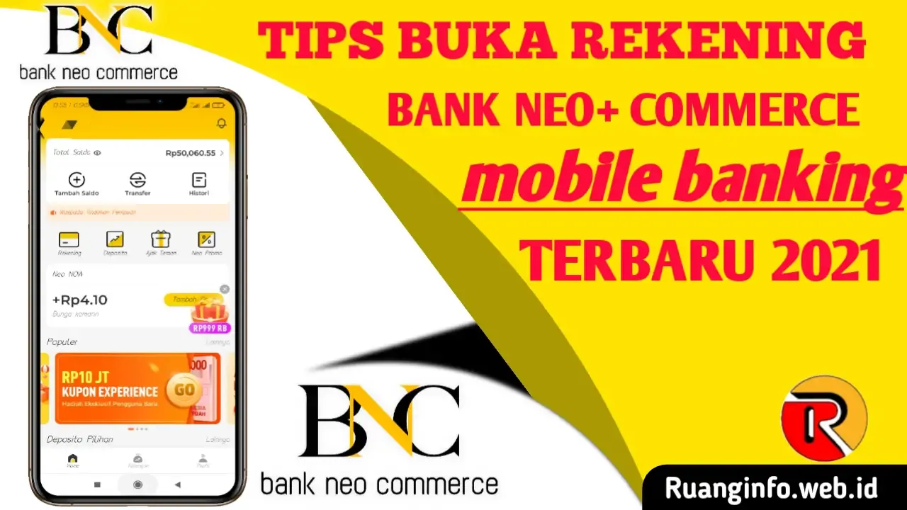Bank Neo Commerce ( BNC) - adalah layanan aplikasi smartphone dari Bank yang memberikan kemudahan bagi calon nasabah untuk melakukan aktivasi dan registrasi melalui Smartphone