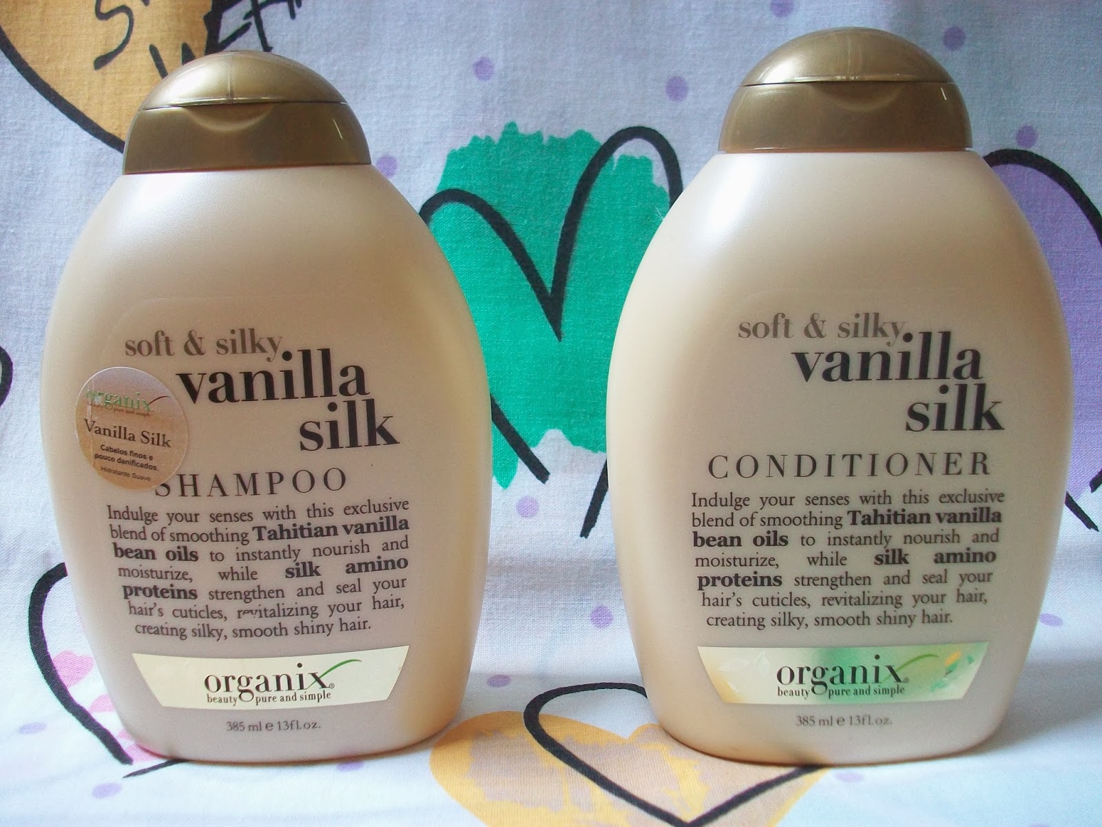 Brincando de se Maquiar: Shampoo e condicionador Vanilla Silk - Organix