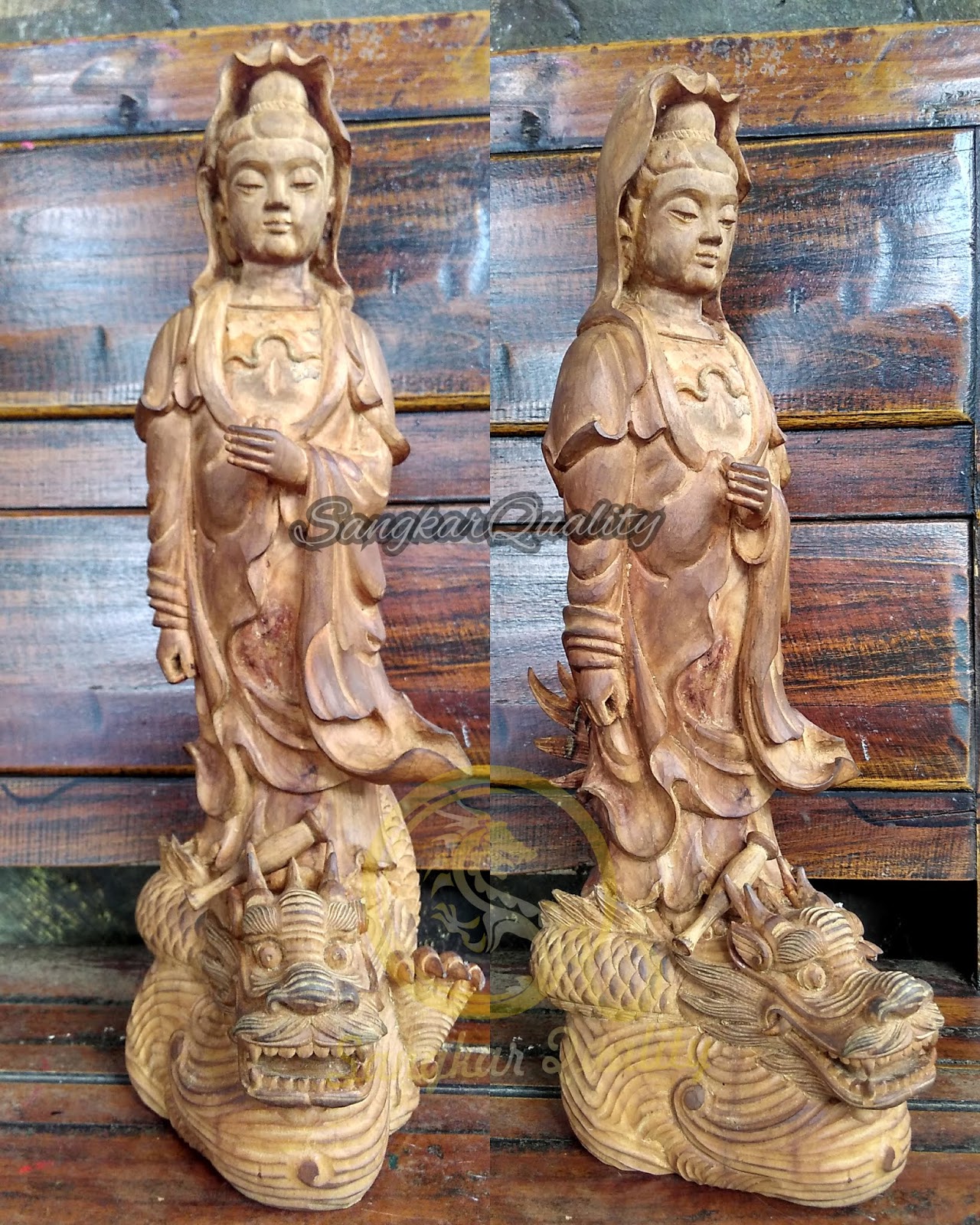 Patung Kwan In Kayu Cendana Sangkar Quality