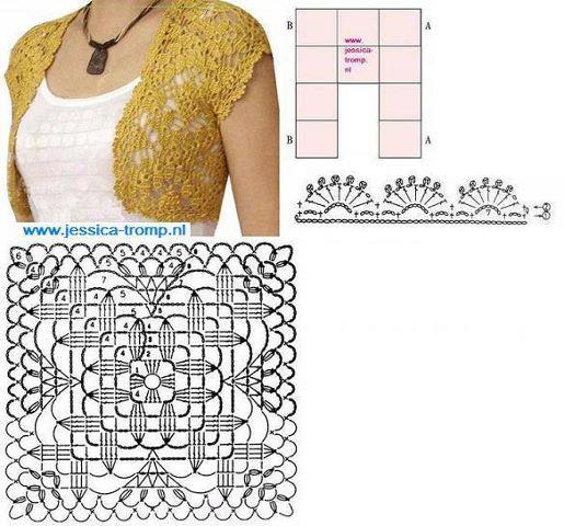 Crochet Patterns to Try: Free Crochet Charts for Two Summer Shrugs ...