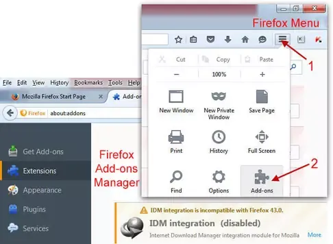 إضافات Firefox