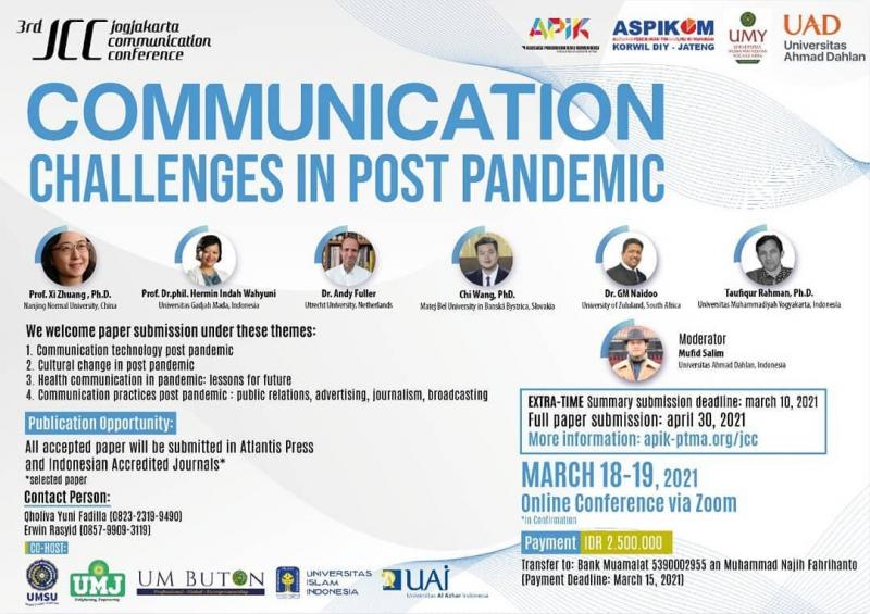 Dosen Prodi Ilmu Komunikasi FISIP Universitas Muhammadiyah Prof.DR. Hamka Mendapatkan Penghargaan sebagai Best Presenter Di Jogjakarta Communication Conference 2021