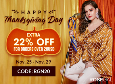 Rosegal Thanksgiving Day