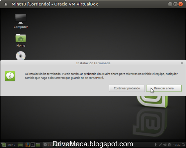 DriveMeca instalando Linux Mint Sarah paso a paso