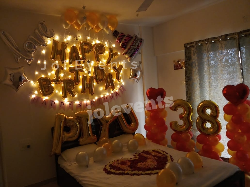 Romantic Room Decoration For Surprise Birthday Party in Pune Birthday