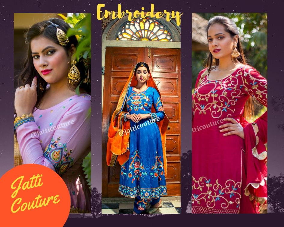 Embroidery designer suits