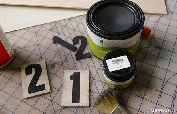 Create vintage inspired number tags with inexpensive balsa wood.  
