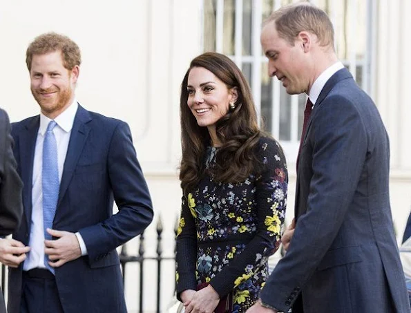 Prince Harry. Kate Middleton wore ERDEM Evita Dress, Tod's Fringed Leather Pumps, Mulberry Clutch