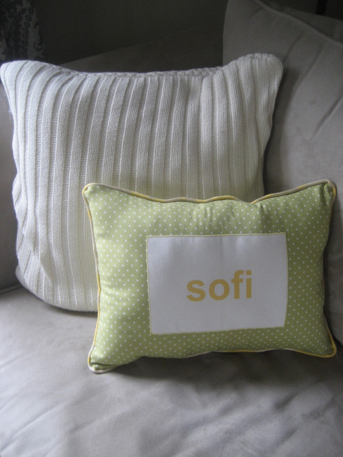 GraceAdkinsDesigns Yellow and Green Personalized Pillow