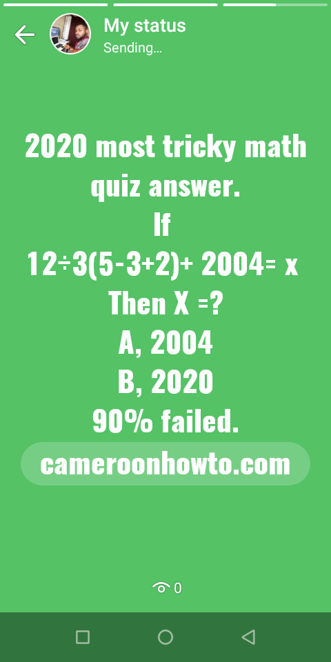 2020 most tricky math quiz answer