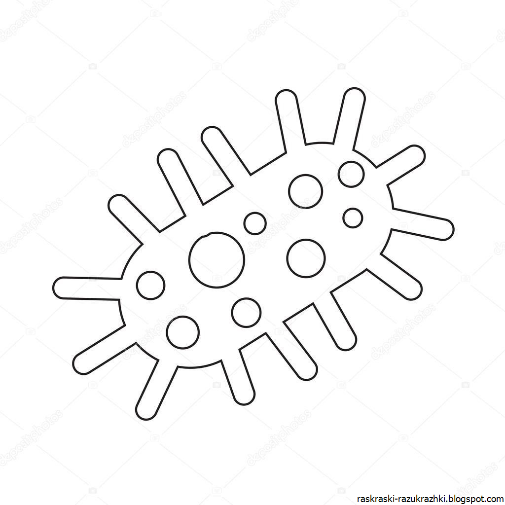 Вирус гриппа раскраска для детей