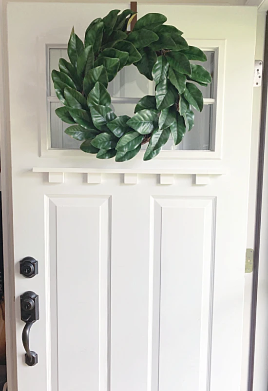 full front door with wreath