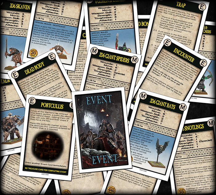 SOMETHING IN THE DUNGEON WARHAMMER QUEST EVENT CARDS Help needed!!