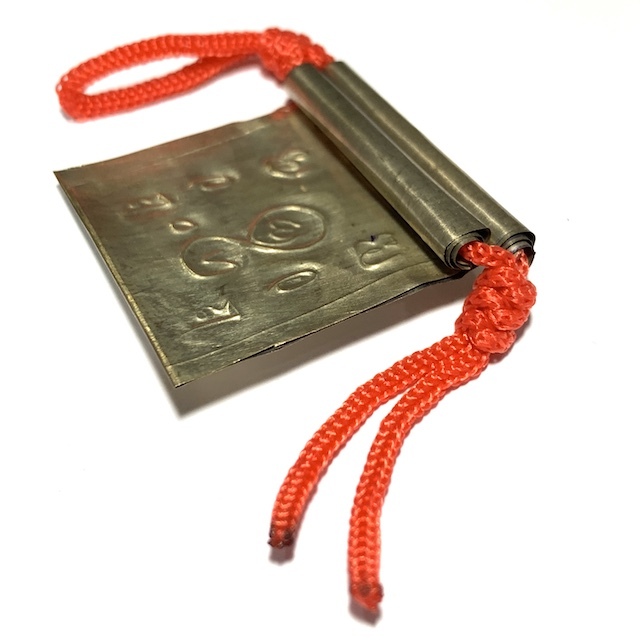 Buddhist Amulets: Takrut Yant Hneeb Lanna Yantra Foil Hand Inscribed ...