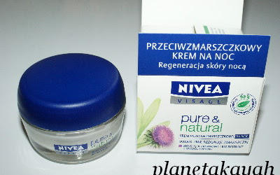 Krem przeciwzmarszczkowy na noc -    Nivea Pure&Natural - Czytaj więcej