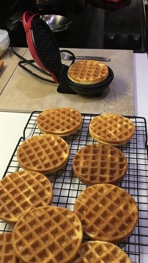 Twice a week, I make these almond cream cheese waffles. They are super easy and delicious too! I have a mini waffle maker that makes perfect...