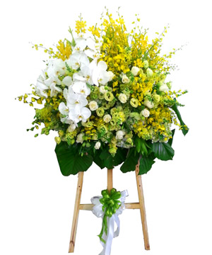 Kết quả hình ảnh cho Các mẫu hoa khai trương màu sáng