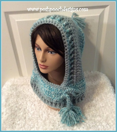 Posh Pooch Designs : Holly Jolly Hooded Cowl Crochet Pattern
