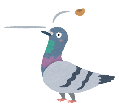 豆鉄砲を食った鳩のイラスト