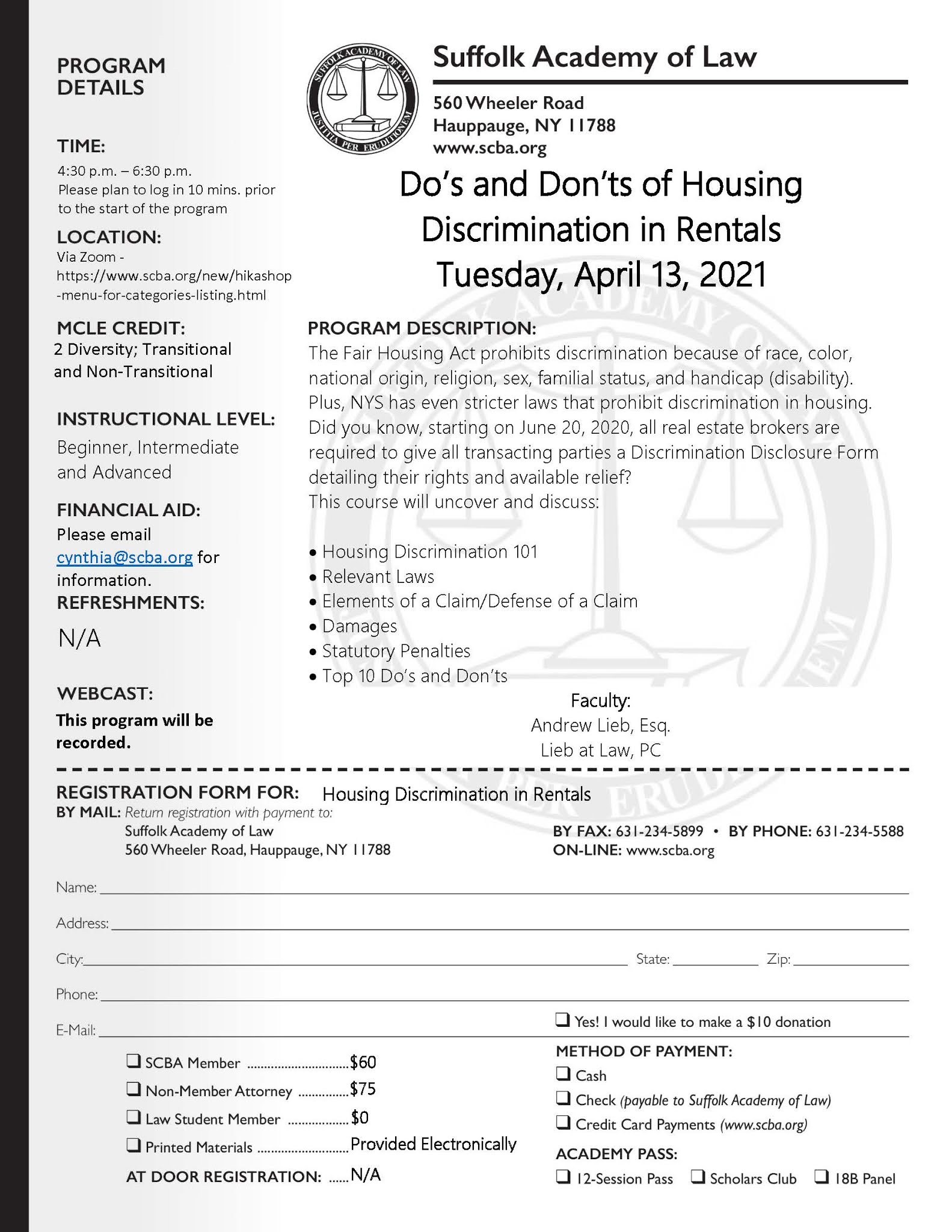 CLE Do's and Don'ts of Housing Discrimination in Rentals