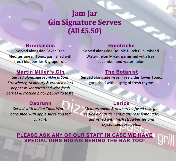 Jam Jar Jam Jar The Menus & Info!