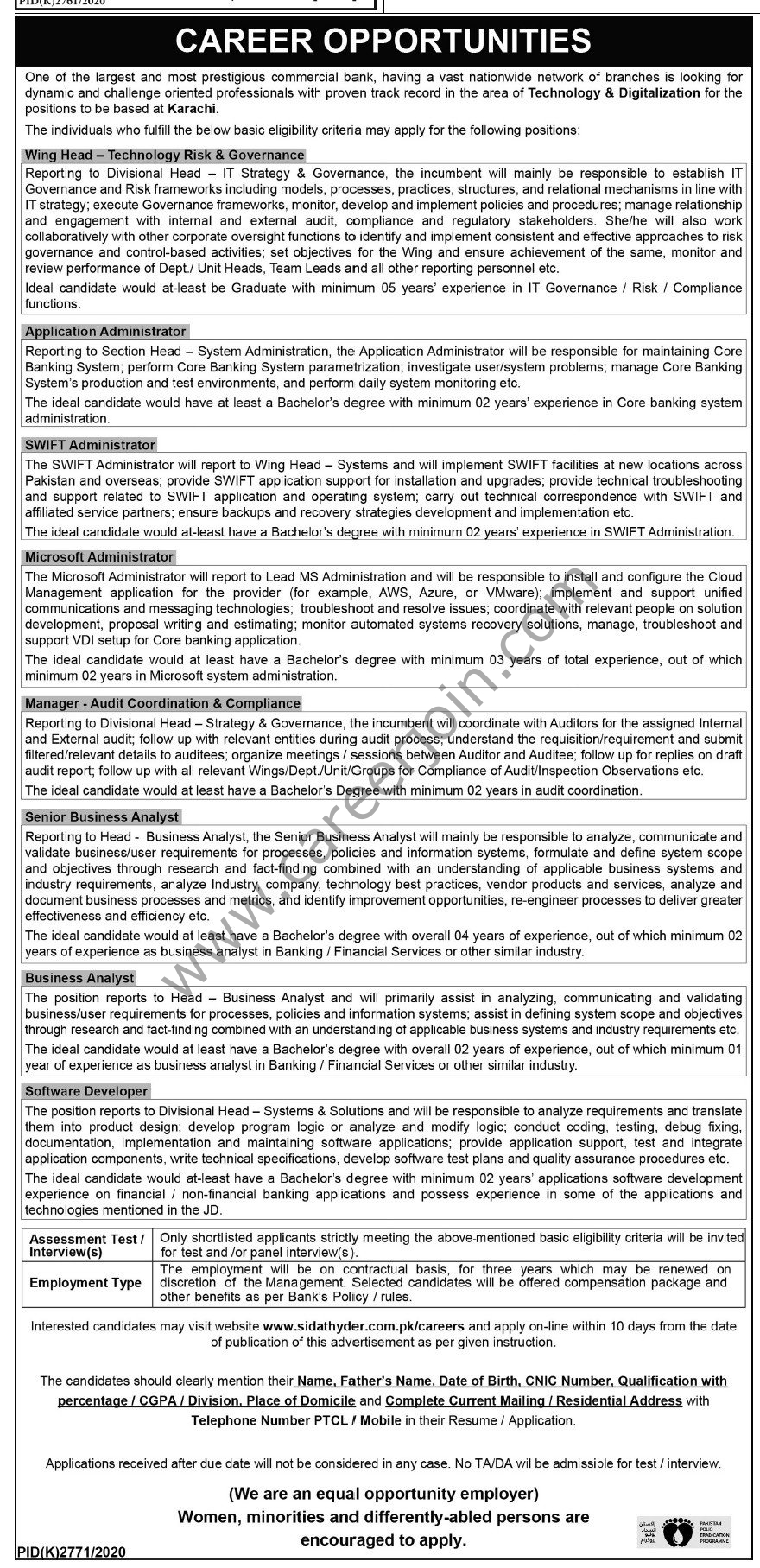 Commercial Bank Jobs 2021 in Pakistan Commercial Bank Jobs 2021 in Pakistan
