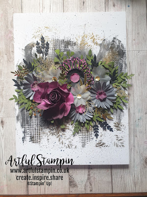 artful stampin up altered art floral canvas